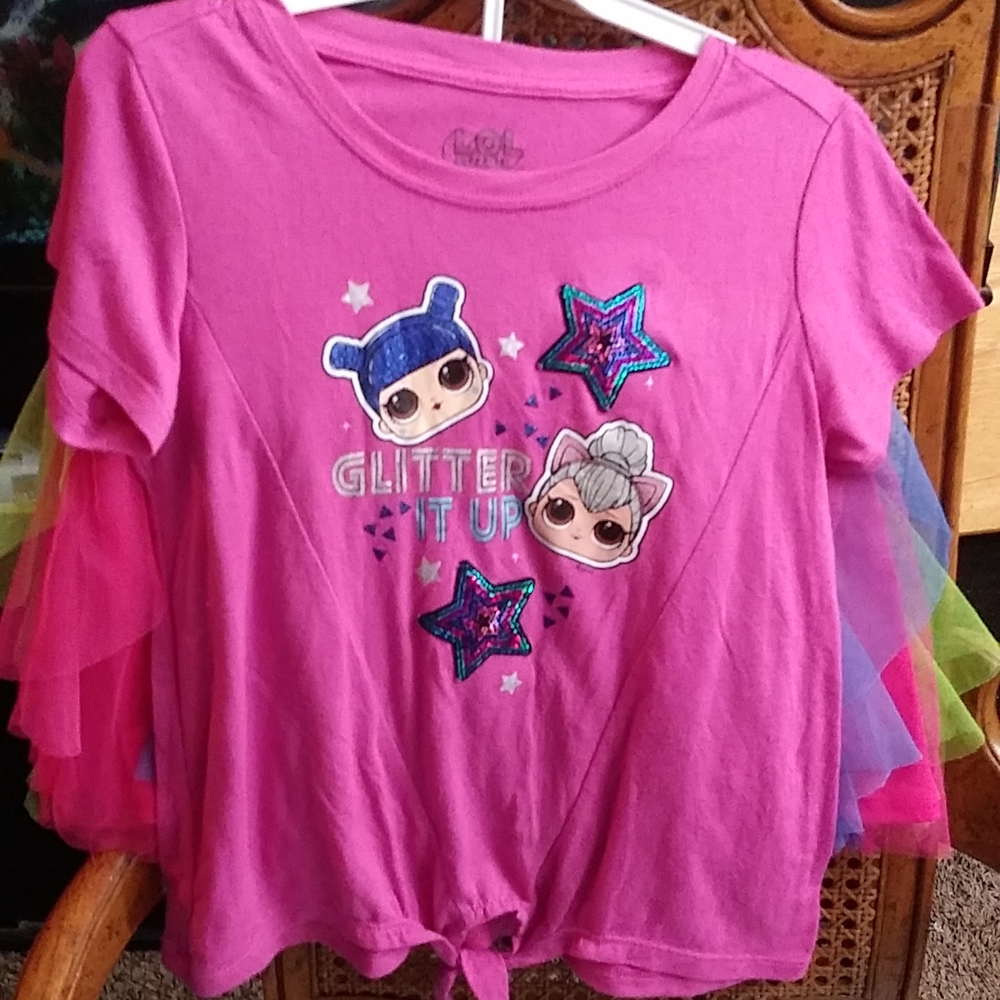 A two-piece that shirt and skirt are both 10-12. Used